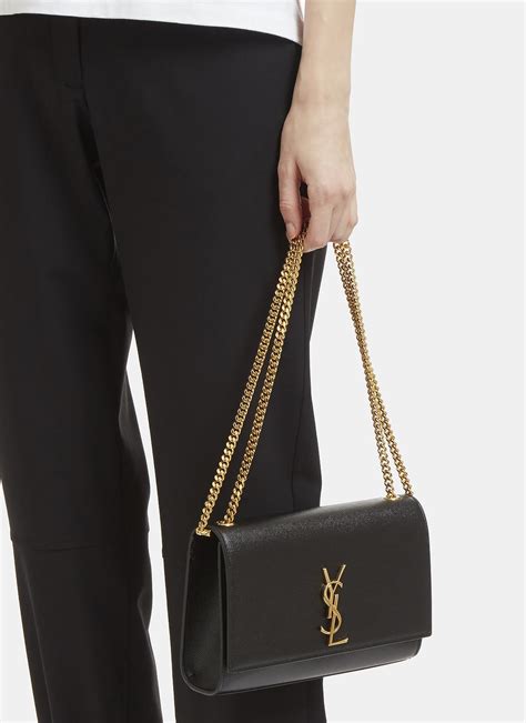 ysl kate medium chain bag in grain de poudre leather|Saint Laurent Kate Medium Shoulder Bag in Grain De Poudre .